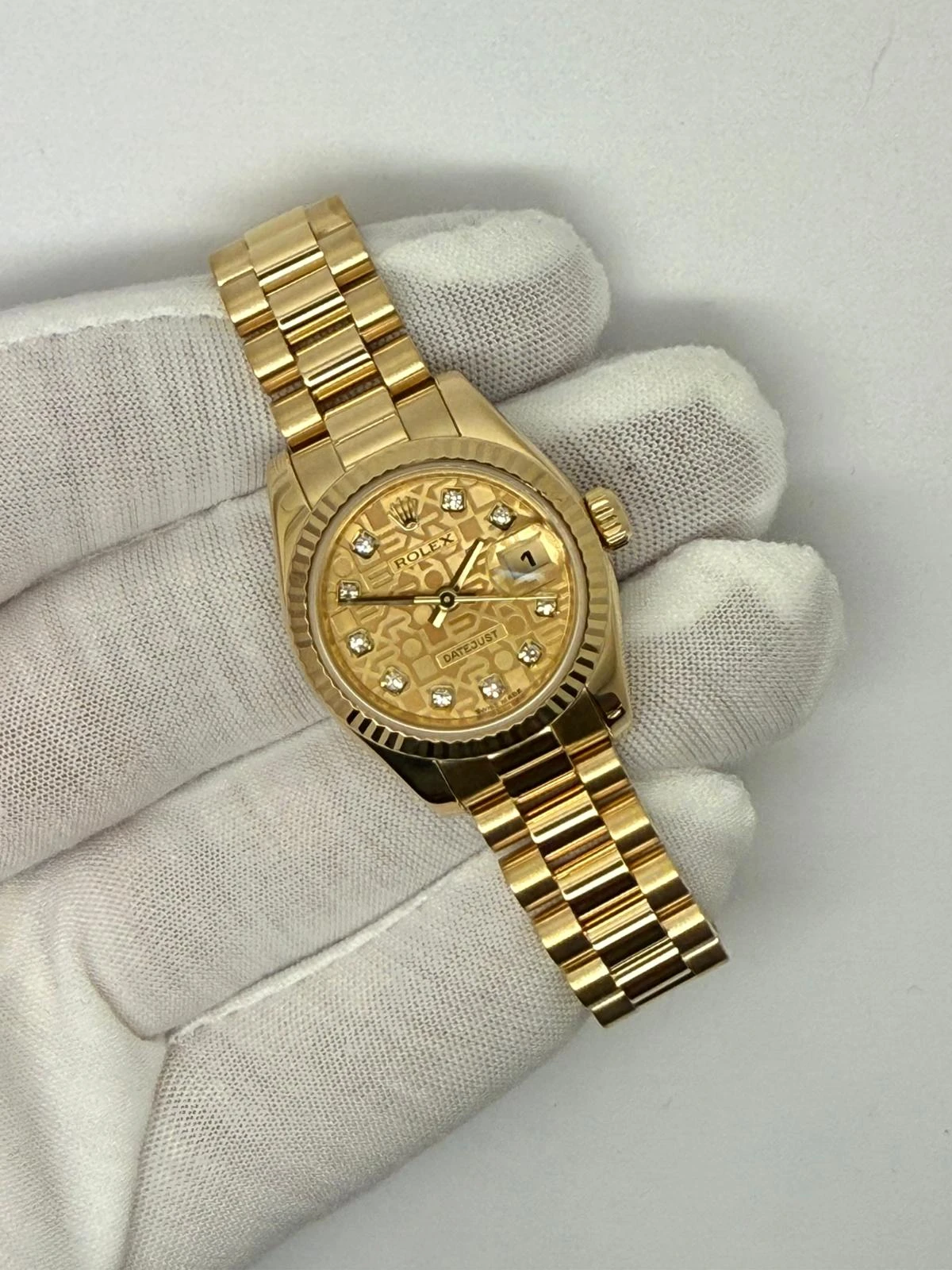 Rolex Oyster Perpetual Datejust Ladies 26mm 18ct Yellow Gold Jubilee Diamond Dial 179178 2007