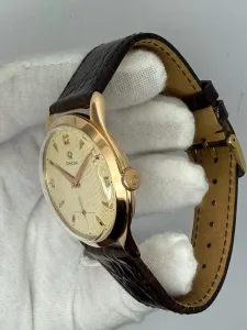 Omega 36mm 18ct Rose Gold Calibre 265 Striped Dial Reference 2619 – Vintage Box – 1950