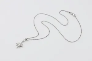 18ct White Gold Diamond Star Pendant Necklace 0.23ct