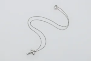 18ct White Gold Diamond Cross Pendant Necklace – 0.51ct E/V