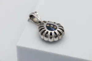 18ct White Gold Sapphire & Diamond Necklace – 4.76ct Pear-Cut Sapphire, 1.00ct G/VS Diamonds