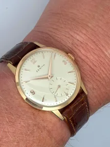 Zenith 35mm 18ct Rose Gold Calibre 126-6 Vintage Watch – Serviced with 2 Year Guarantee – 1950s