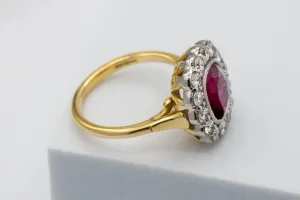 18ct Yellow Gold Ruby & Diamond Ring – 2.05ct Ruby, 0.84ct G/VS Diamonds