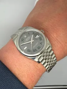 Rolex Oyster Perpetual Datejust 36mm Stainless Steel Wimbledon Dial Jubilee Bracelet 126200 2025