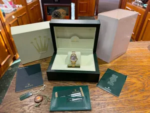Rolex Oyster Perpetual Datejust Ladies 26mm 18ct Yellow Gold Mother of Pearl Diamond Dial 179178 2007