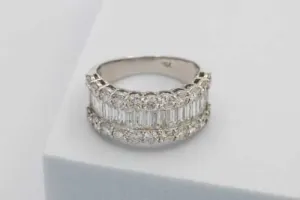 18ct White Gold Diamond Half Eternity Ring 2.53ct