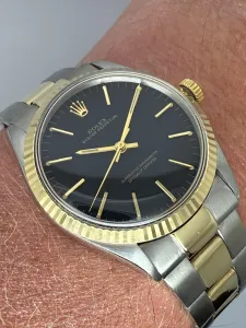 Rolex Oyster Perpetual 34mm Steel & Gold Black Dial Reference 5500 – Luxury Box – 1969