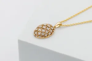 9ct Yellow Gold Diamond Belcher Necklace 0.12ct Natural Brilliant Cut